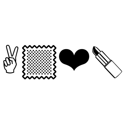 ✌🏼❤💄 Emoji Domain black and white Symbola rendering